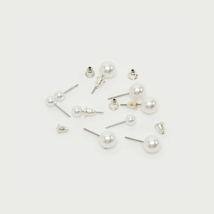 Set of 9 - Gloo Pearl Embellished Stud Earrings