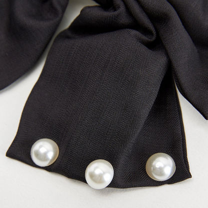 Pearl Embellished Bow Hair Clip
