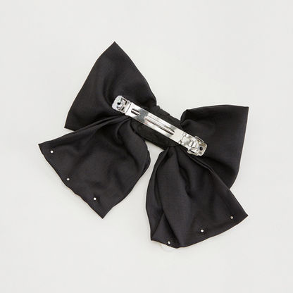 Pearl Embellished Bow Hair Clip