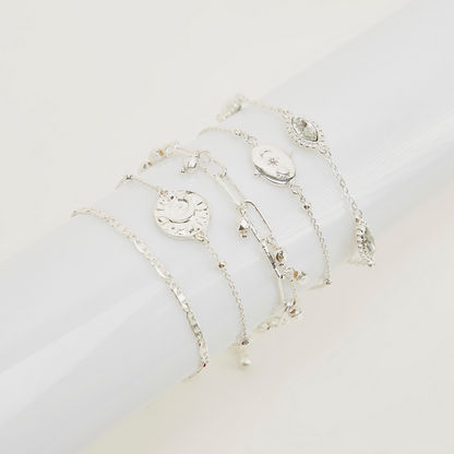 Set of 5 - Embellished Bracelet with Lobster Clasp-Bangles & Bracelets-image-3