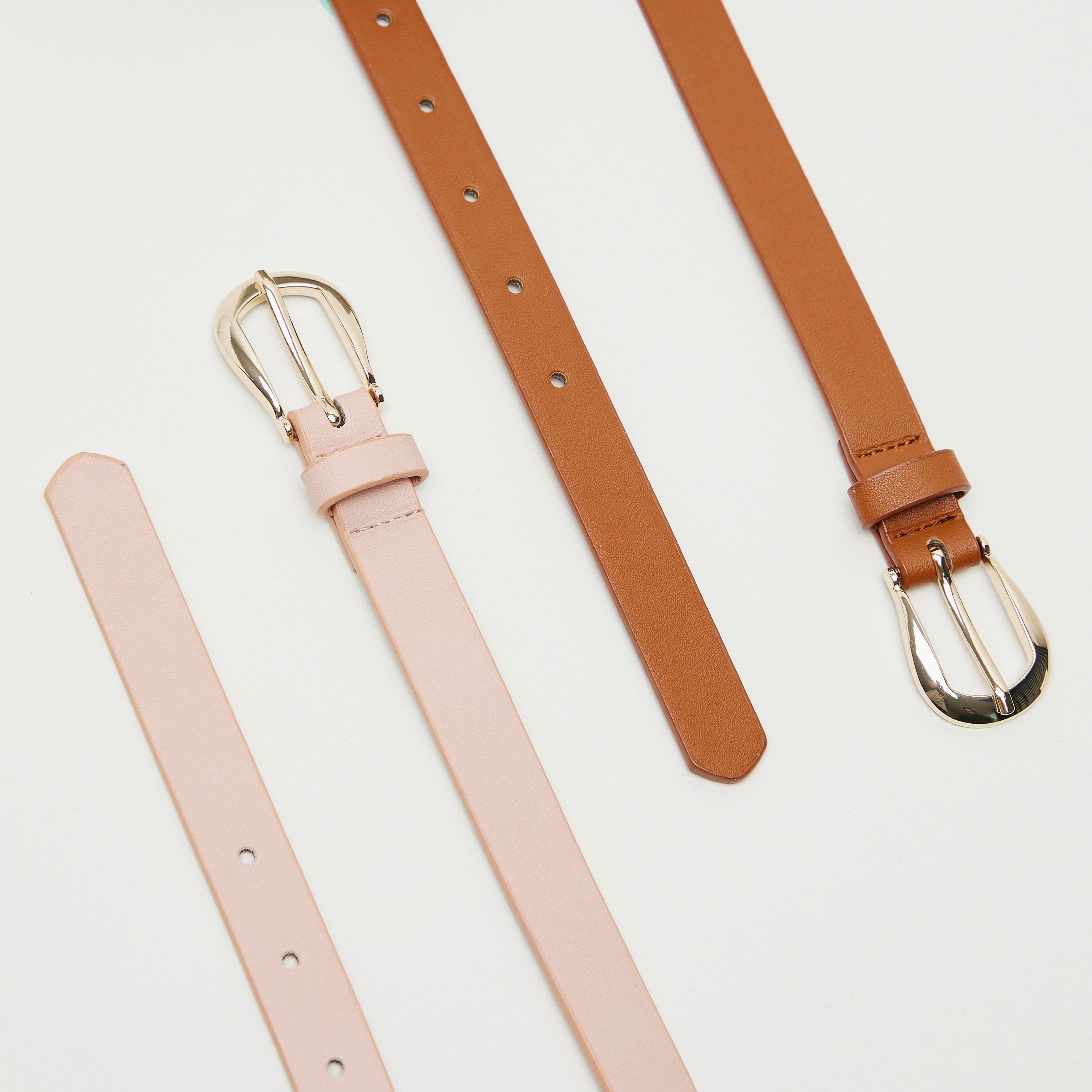 Set of 2 - Textured Leather Belt with Pin Buckle Closure-women-clothingaccessories-belts-image-6