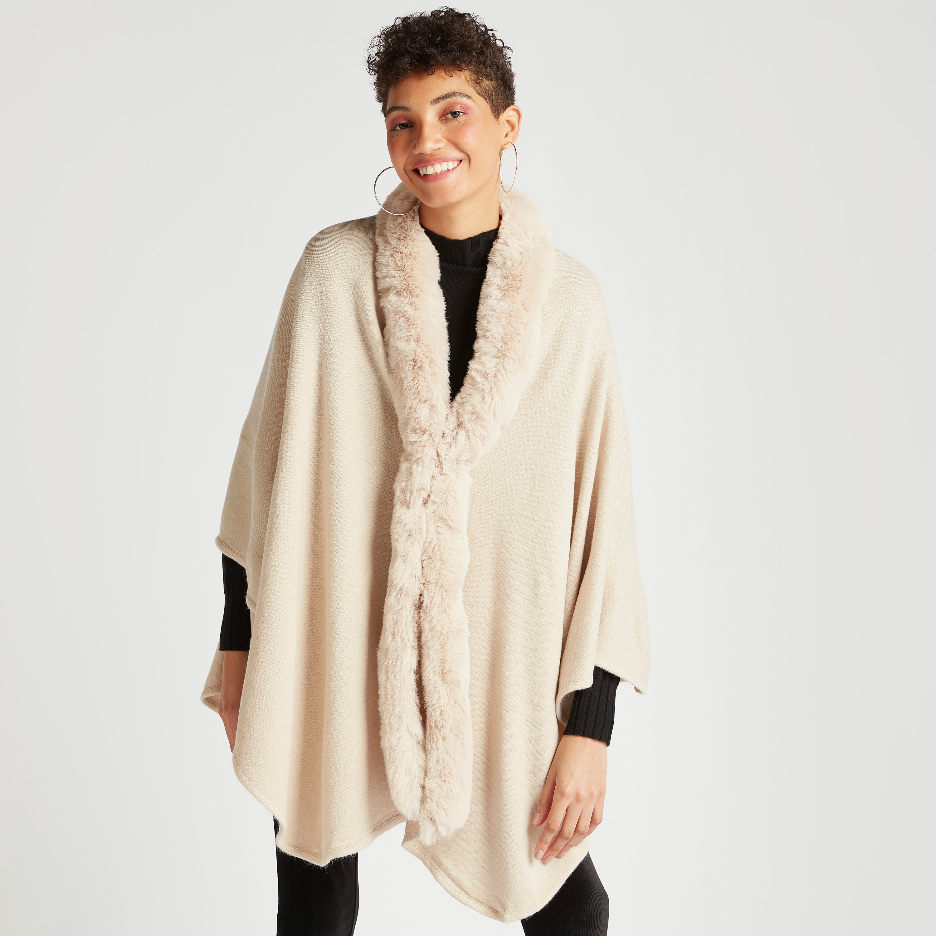 Faux fur deals cape