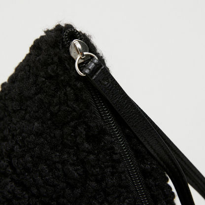 Textured Pouch with Wristlet Handle and Zip Closure