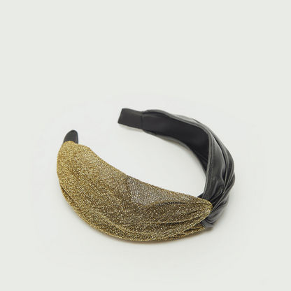 Dual Textured Broad Headband with Knot Detail-Hair Accessories-image-0