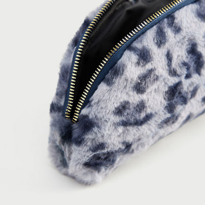 Animal Print Pouch with Zipper Closure