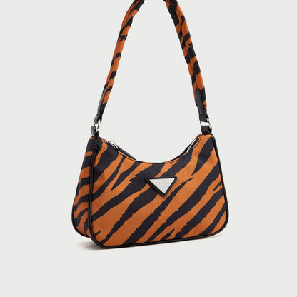 Animal Print Shoulder Bag with Zip Closure-Bags-image-1