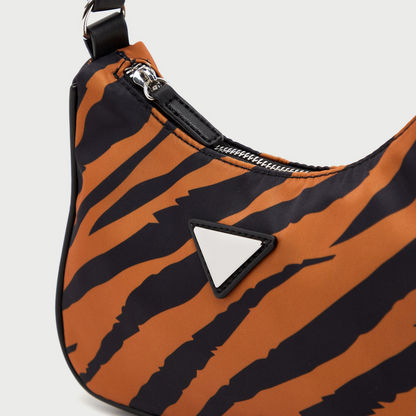 Animal Print Shoulder Bag with Zip Closure-Bags-image-2