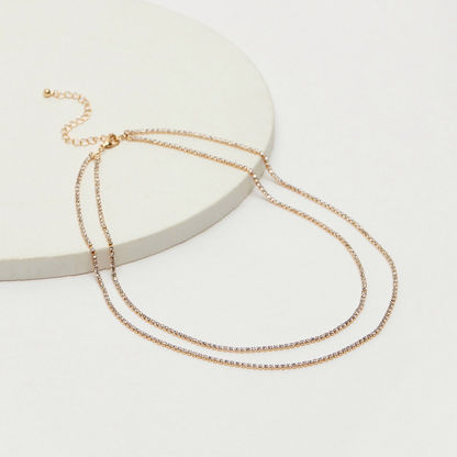 Embellished Double Layered Necklace-Necklaces & Pendants-image-4