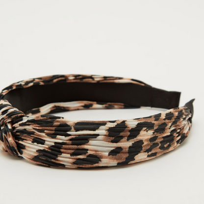 Animal Print Hairband with Knot Detail