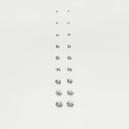 Set of 9 - Embellished Stud Earrings with Pushback Closure-Earrings-image-0