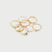 Set of 8 - Embellished Metallic Rings-Rings-thumbnailMobile-1