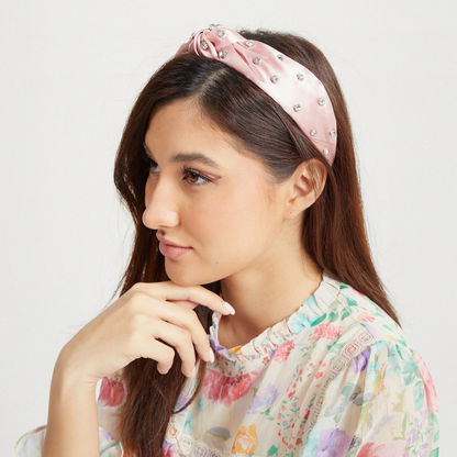 Embellished Headband with Knot Detail-Hair Accessories-image-2