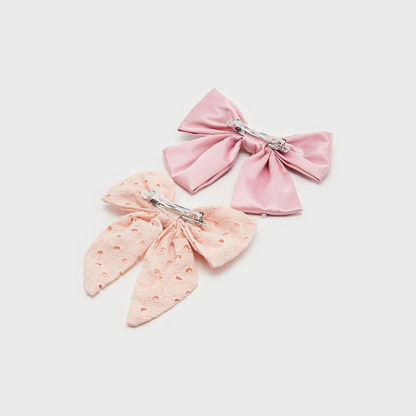 Set of 2 - Embellished Bow Hair Clip-Hair Accessories-image-1
