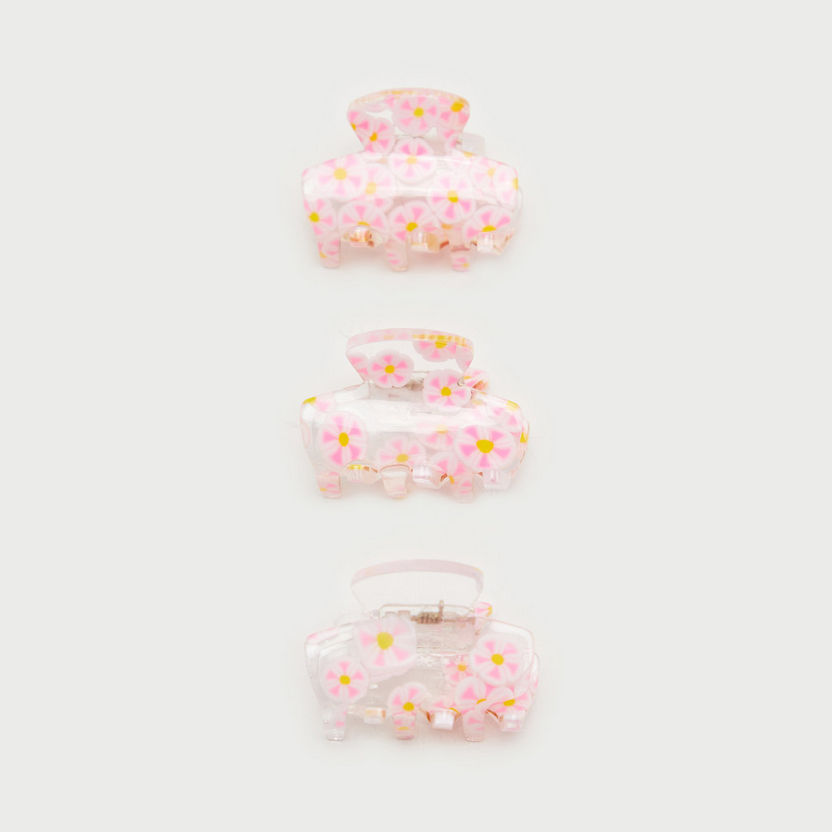 Set of 3 - Floral Print Hair Clamp-Hair Accessories-image-3