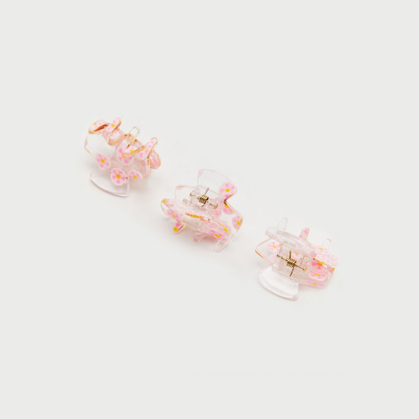 Set of 3 - Floral Print Hair Clamp-Hair Accessories-image-4