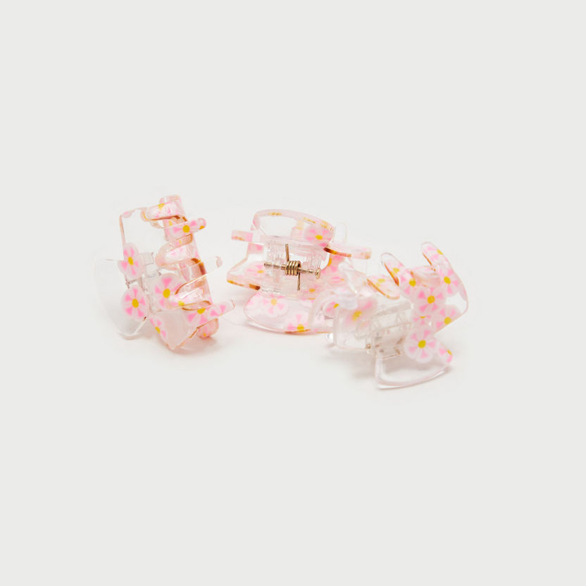 Set of 3 - Floral Print Hair Clamp-Hair Accessories-image-1