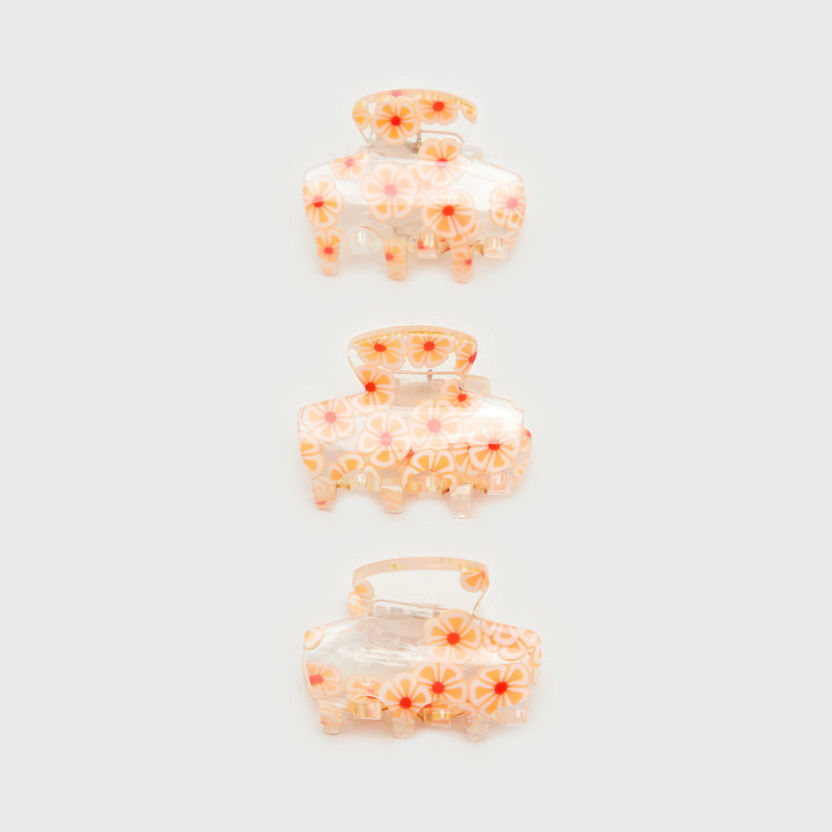Set of 3 - Floral Print Hair Clamp-Hair Accessories-image-3