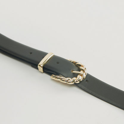 Solid Waist Belt with Pin Buckle Closure-Belts-image-0