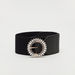 Solid Waist Belt with Pin Buckle Closure and Embellished Detail-Belts-thumbnail-1