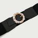 Solid Stretch Waist Belt with Pearl Embellished Buckle-Belts-thumbnailMobile-2