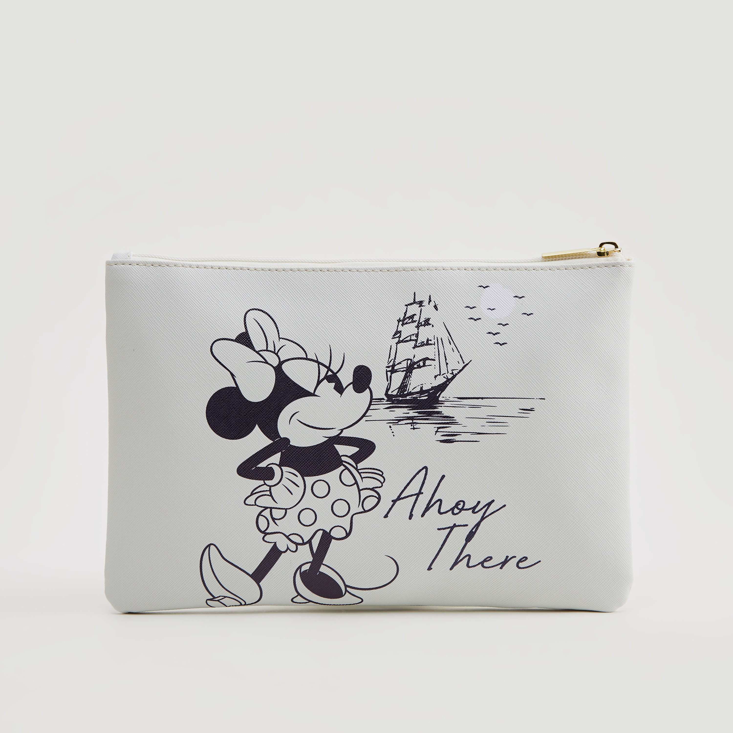 Minnie Mouse Print Pouch with Zip Closure-women-bagsandwallets-handbags-image-1