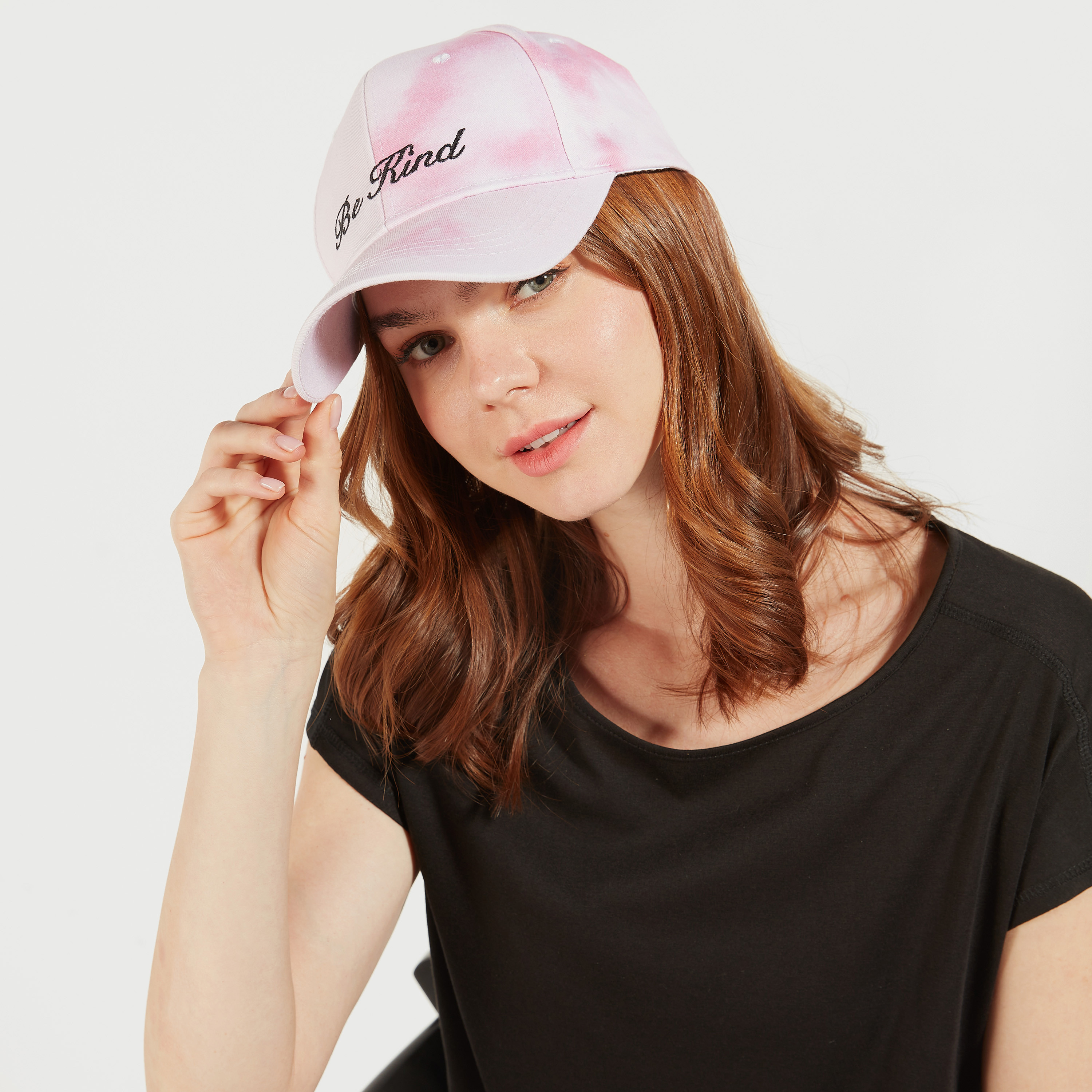 Embroidered Cap with Buckled Strap Closure-women-clothingaccessories-capsandhats-image-2