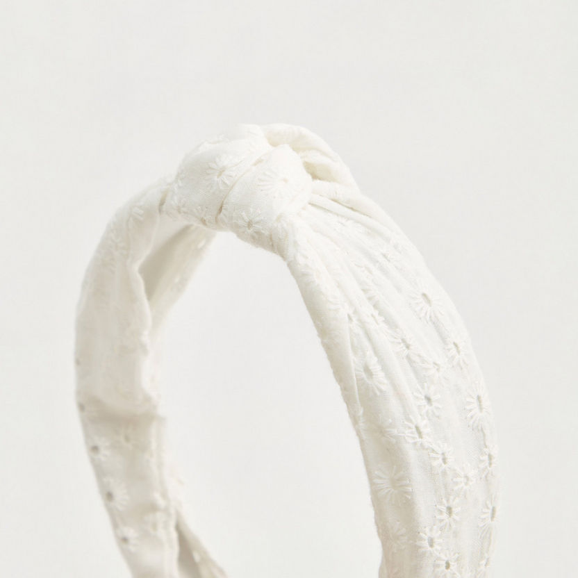 Embroidered Headband with Knot Detail-Hair Accessories-image-2