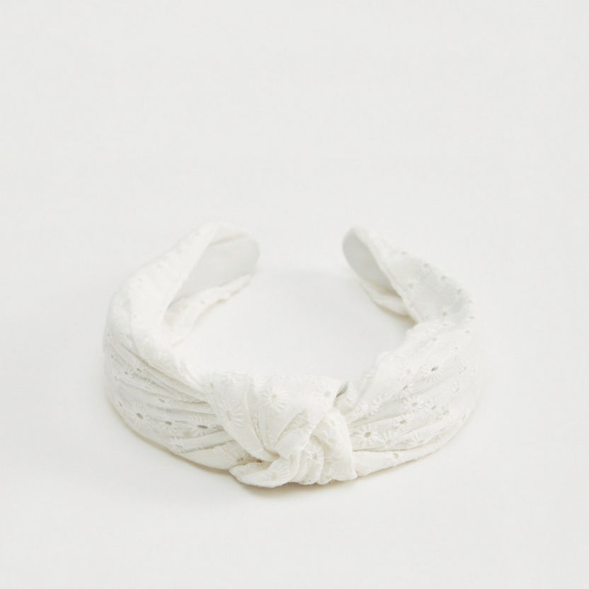 Embroidered Headband with Knot Detail-Hair Accessories-image-3