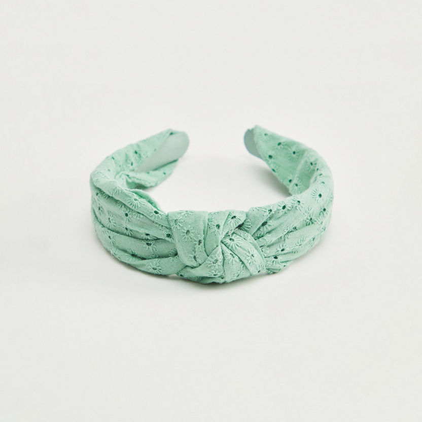 Embroidered Headband with Knot Detail-Hair Accessories-image-4