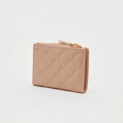 Quilted Card Holder with Button Closure-Wallets-image-1