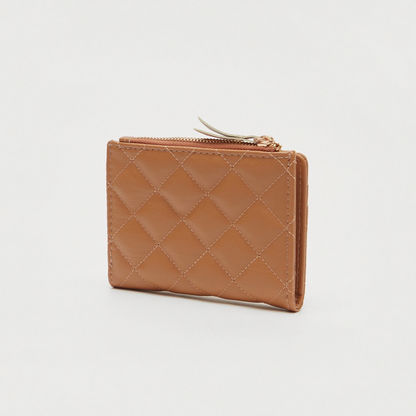 Quilted Card Holder with Button Closure-Wallets-image-1