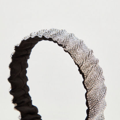 Embellished Headband with Ruched Detail-Hair Accessories-image-1