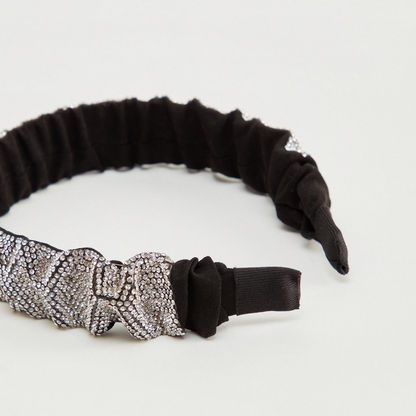 Embellished Headband with Ruched Detail-Hair Accessories-image-3