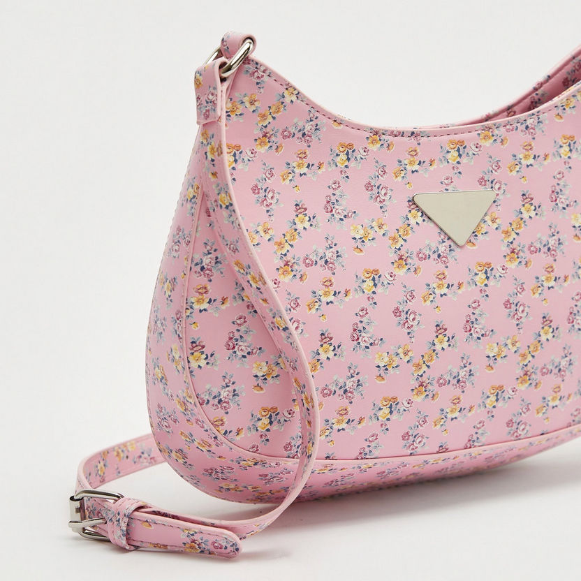 Floral Print Crossbody Bag with Zip Closure-Bags-image-2