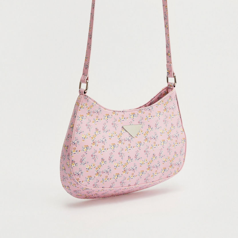 Floral Print Crossbody Bag with Zip Closure-Bags-image-3