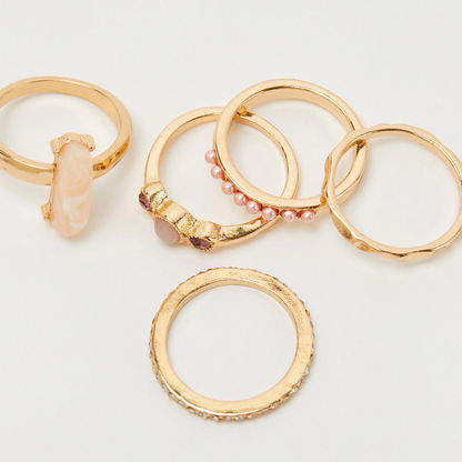 Set of 5 - Embellished Ring-Rings-image-2