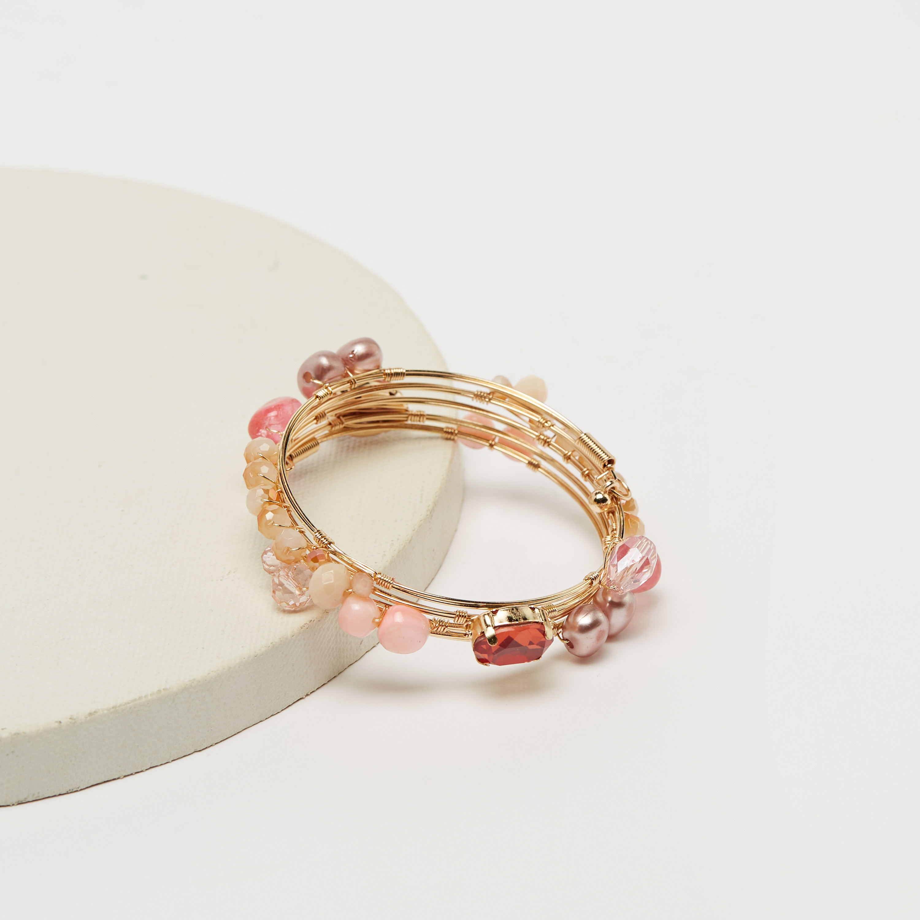 سوار لولبي مزين بالخرز-women-watchesandjewellery-jewellery-banglesandbracelets-image-1
