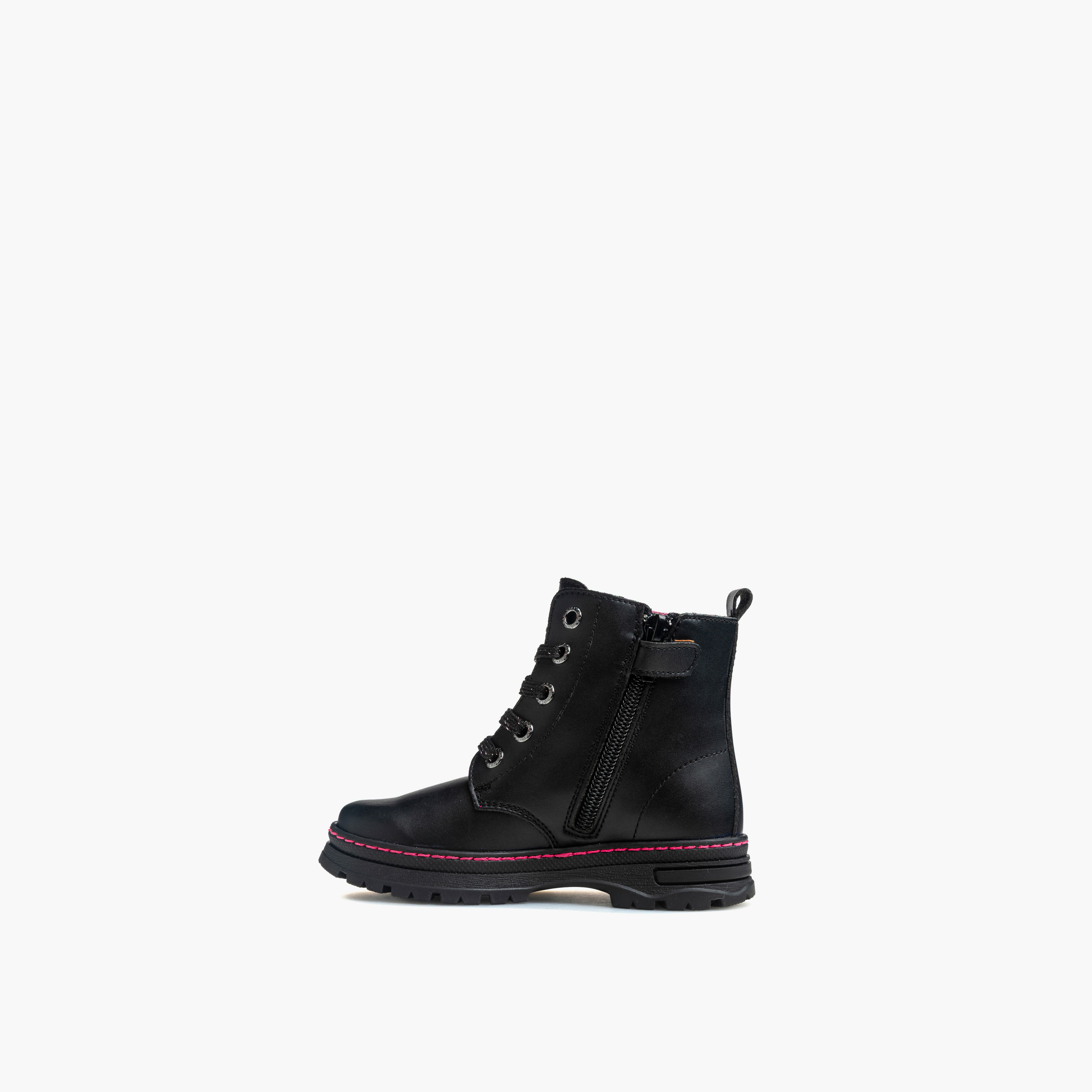 Pablosky Girls Floral Embroidered Lace-Up Boots-girls-shoes-boots-image-6