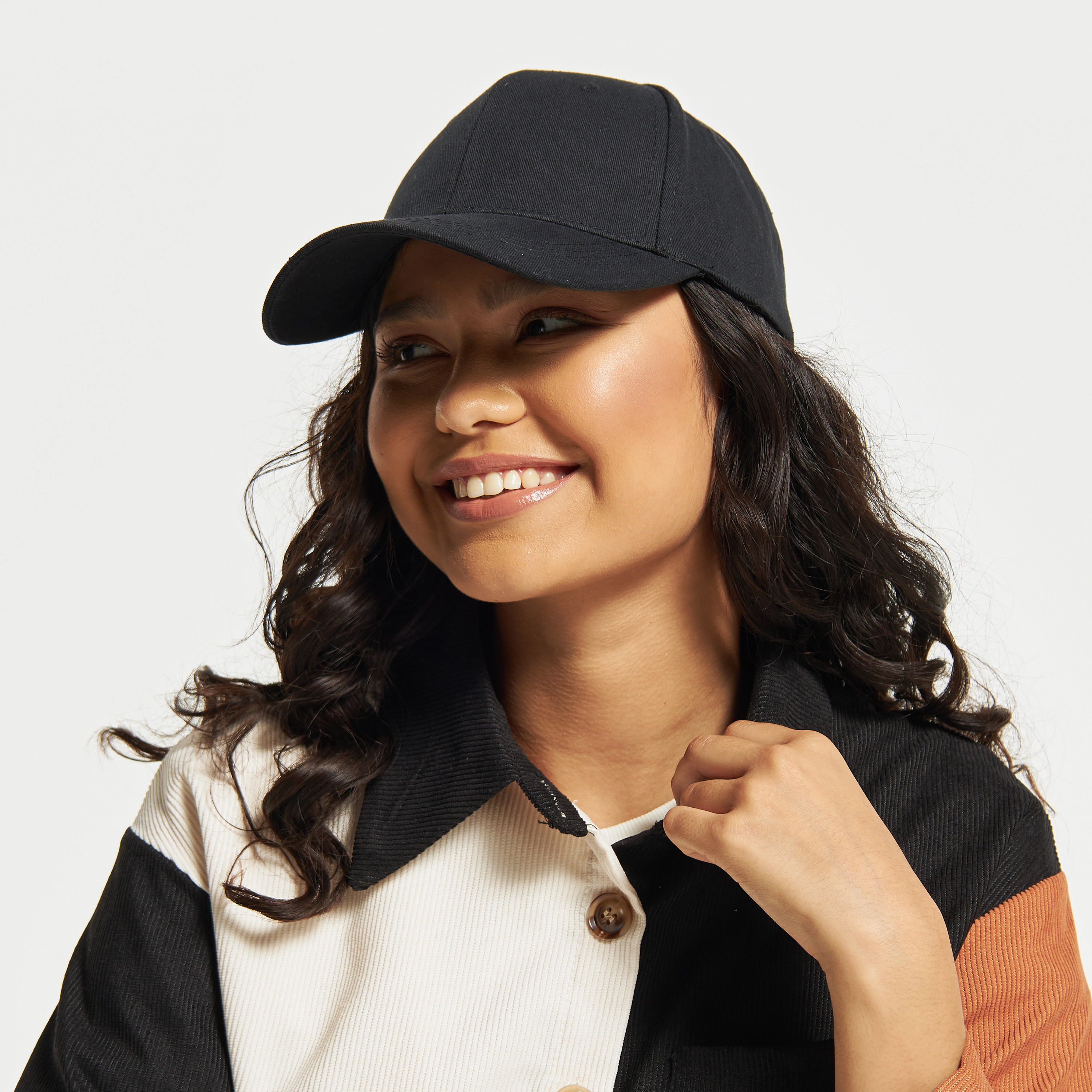 Solid Cap with Buckled Strap Closure-women-clothingaccessories-capsandhats-image-2