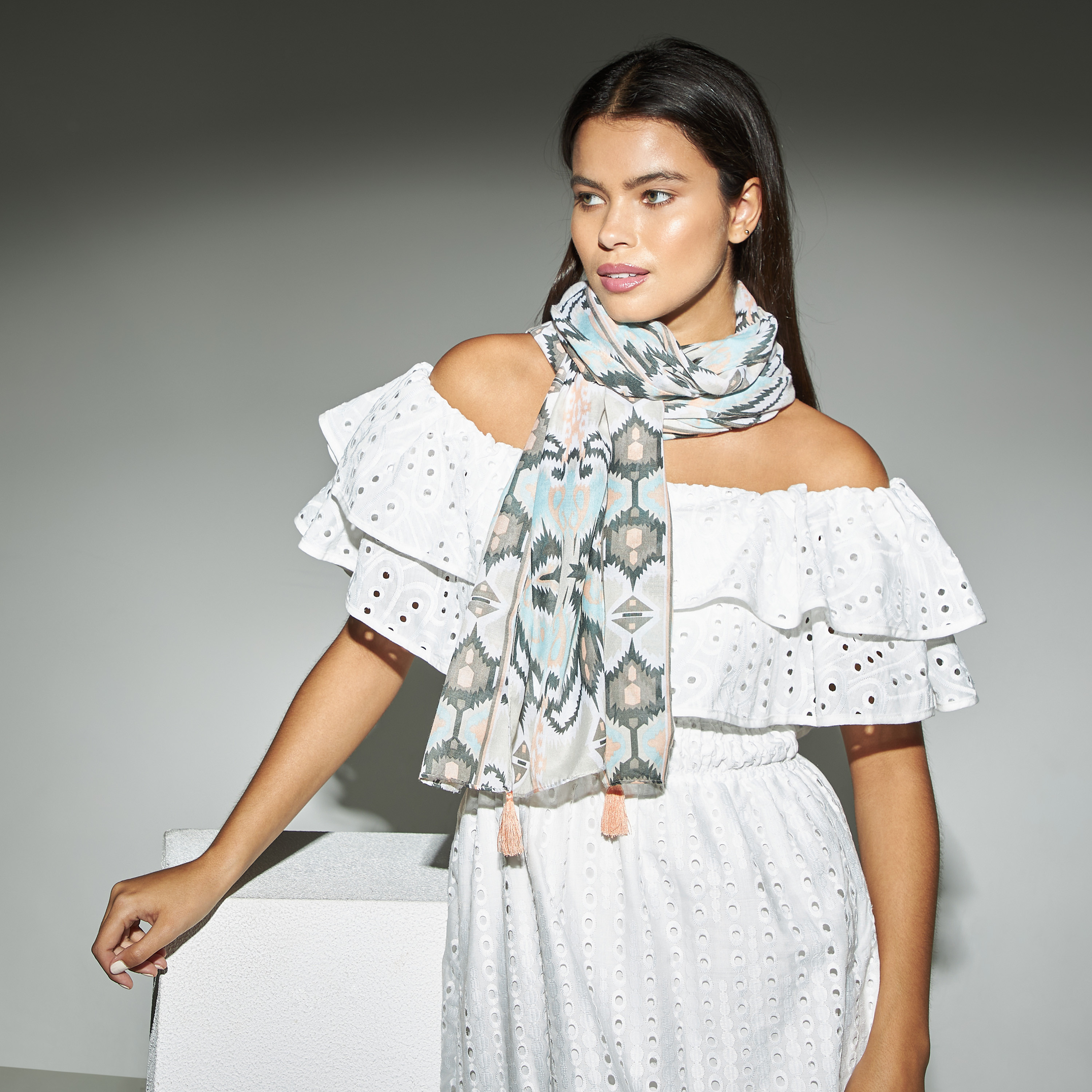 All-Over Graphic Print Scarf with Tassels-women-clothingaccessories-scarves-image-2
