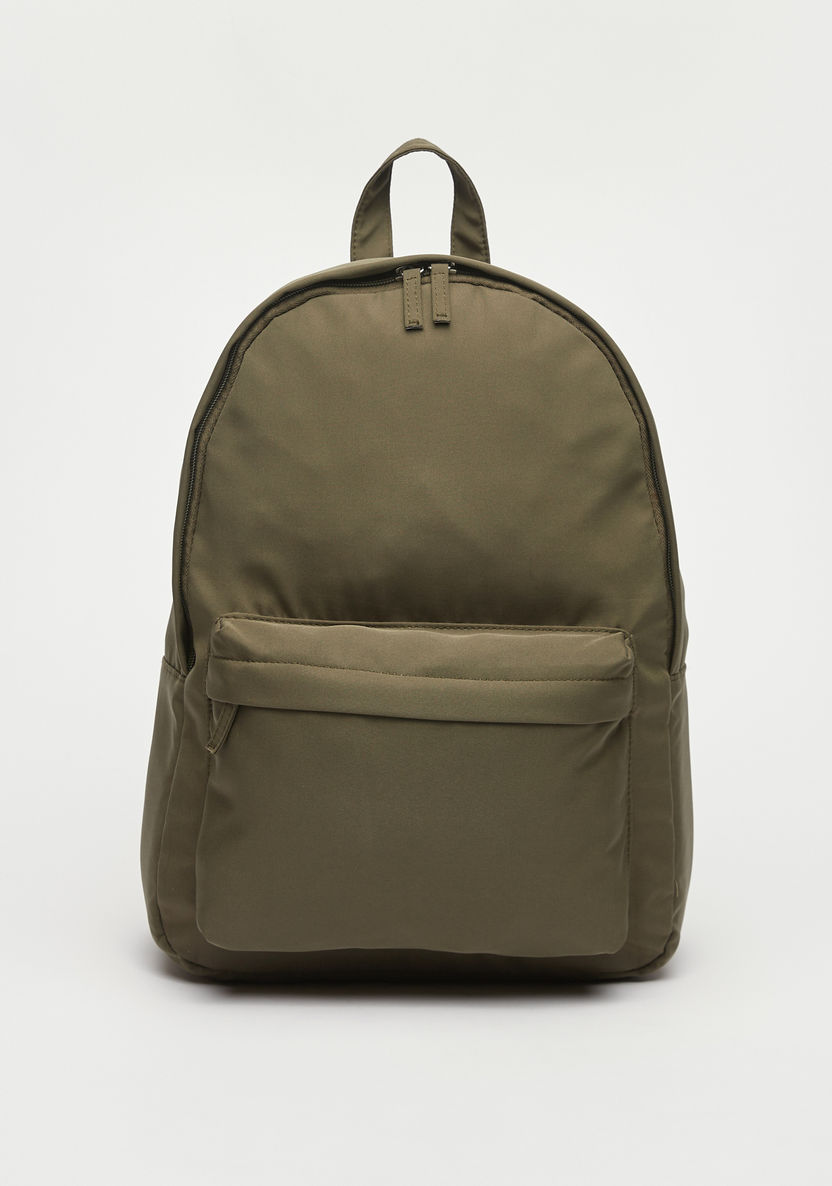 Buy Solid Backpack with Zip Closure and Adjustable Straps | Splash UAE