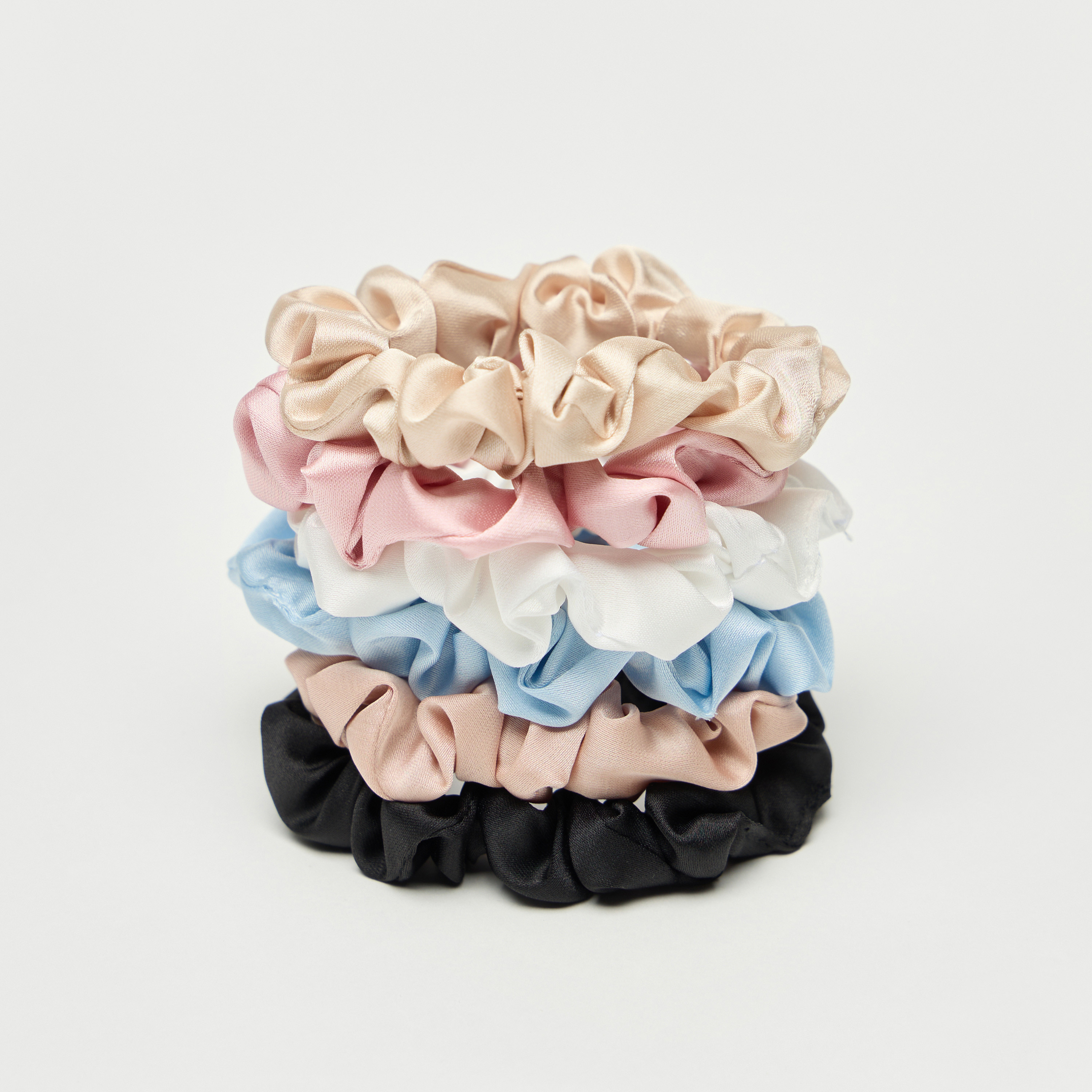 Buy Women s Set of 6 Gloo Solid Hair Scrunchie Online