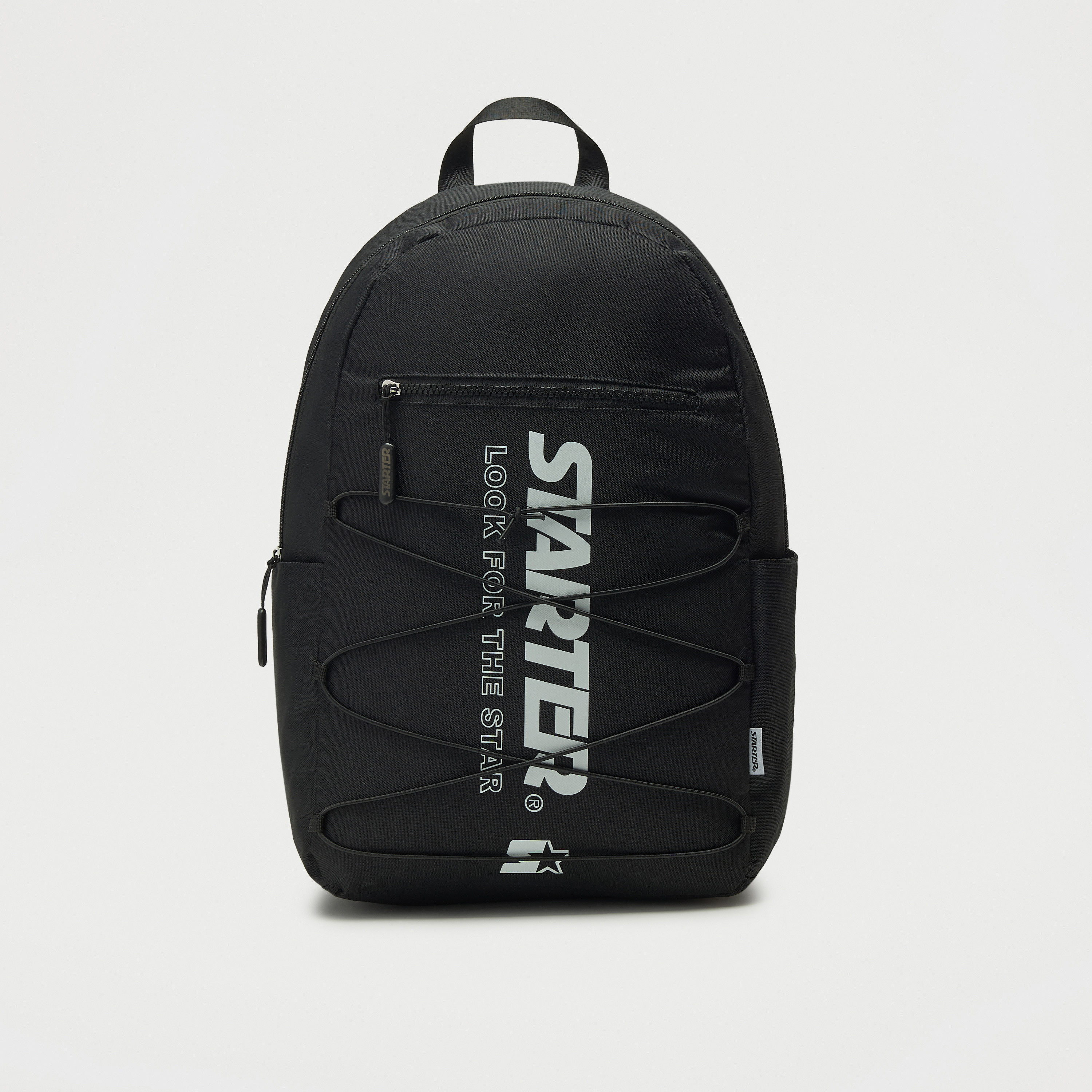 شنطة ظهر بحمالات قابلة للتعديل وسحّاب إغلاق وطبعات شعار من ستارتر-women-bagsandwallets-backpacks-image-1