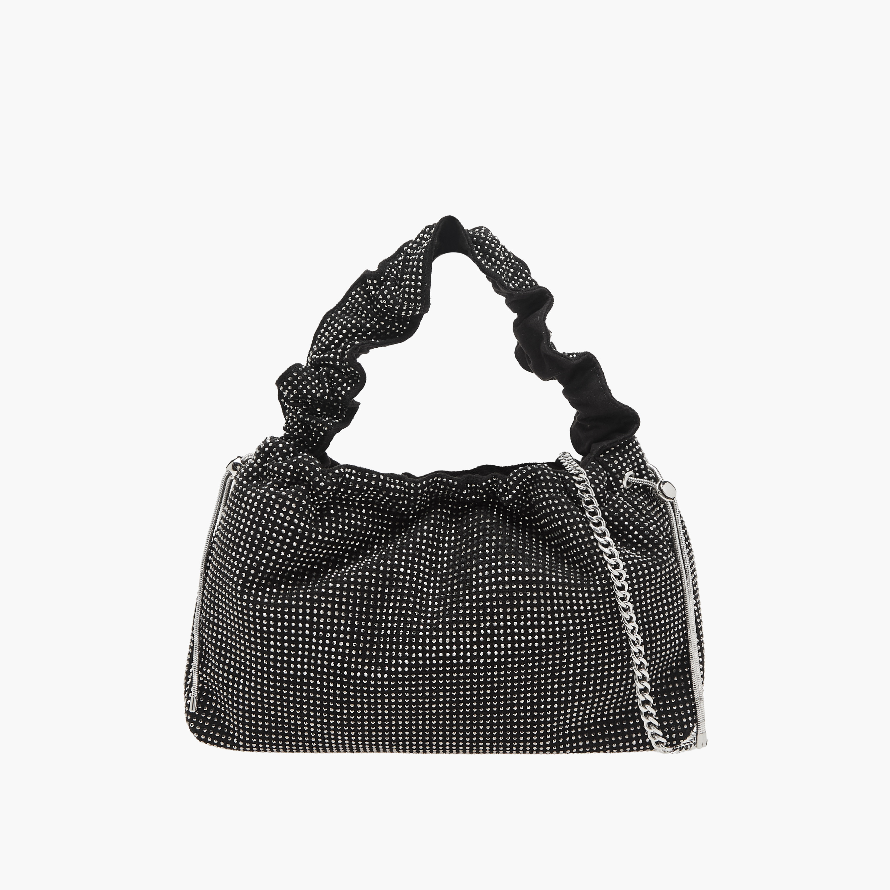 Embellished Crossbody Bag with Cord Lock Closure and Chain Strap-women-bagsandwallets-handbags-image-1