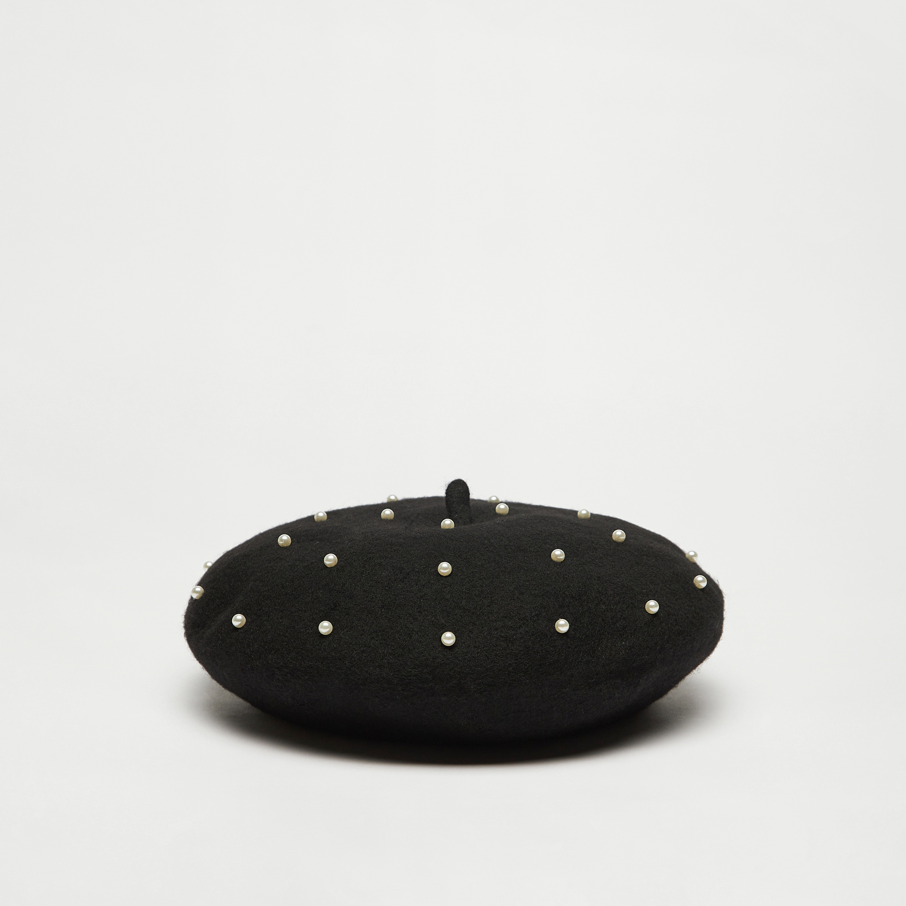 Pearl Embellished Beret Cap-women-winterwear-capsandhats-image-1