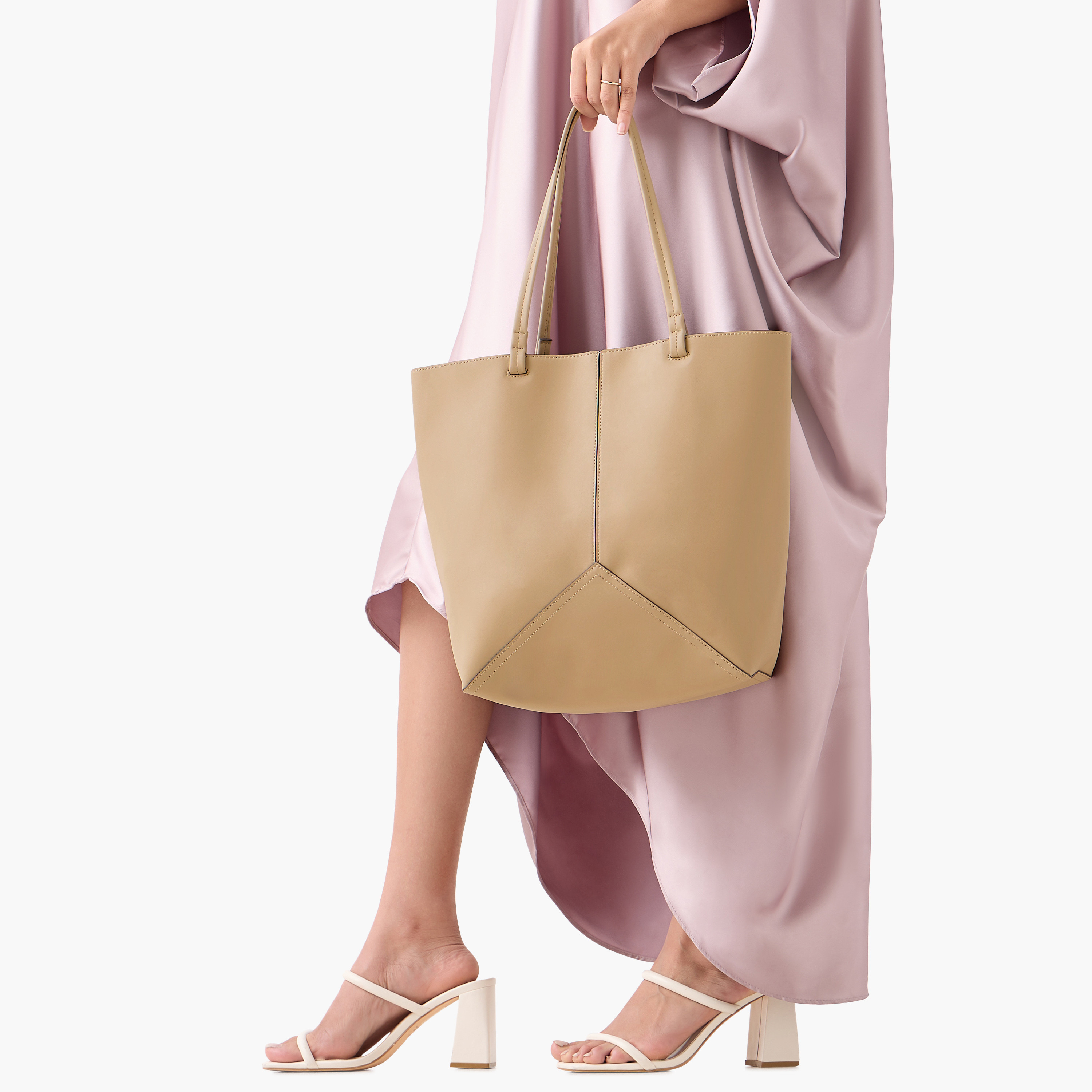 Textured Tote Bag with Handles-women-bagsandwallets-handbags-image-2