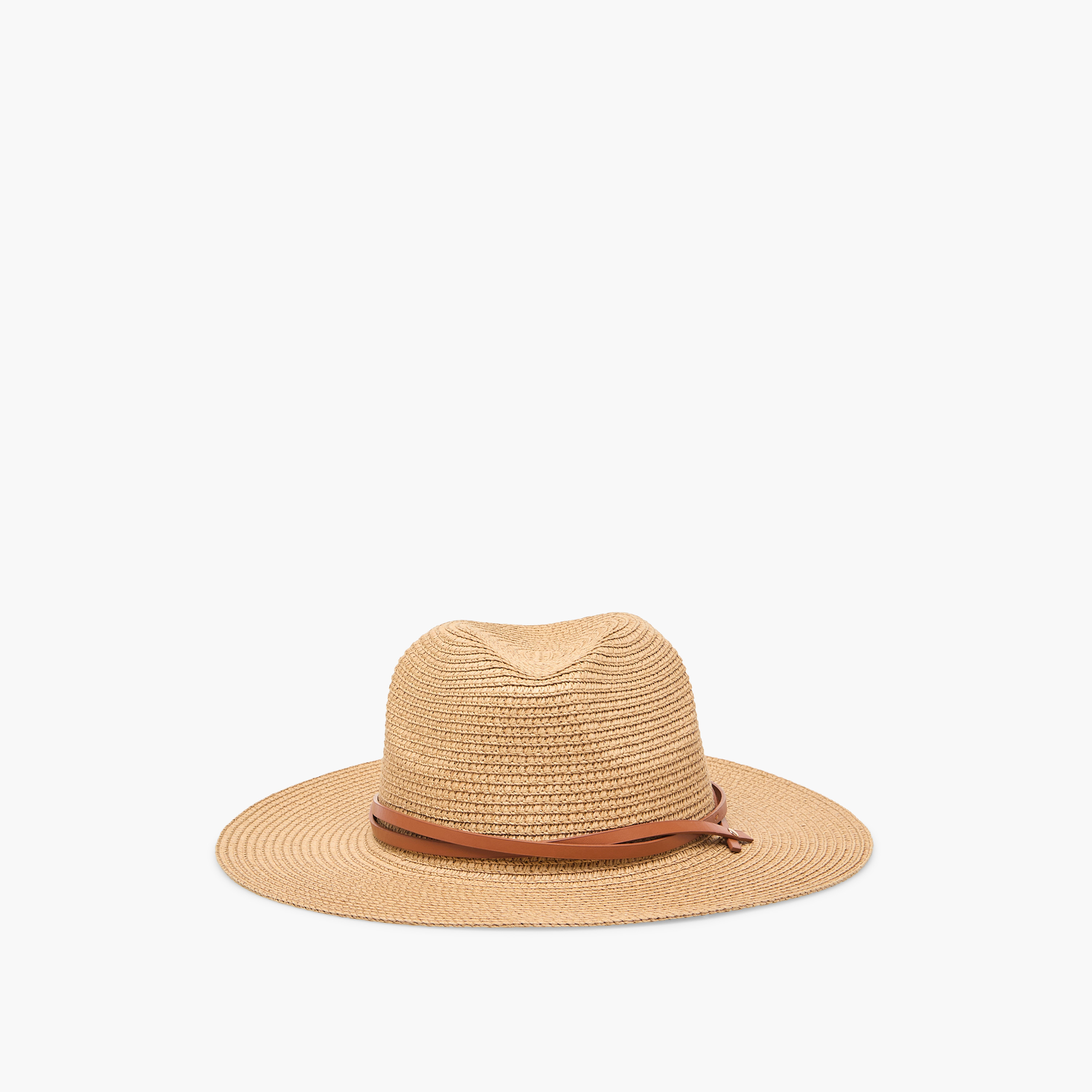 Textured Hat with Belt Detail-women-clothingaccessories-capsandhats-image-1