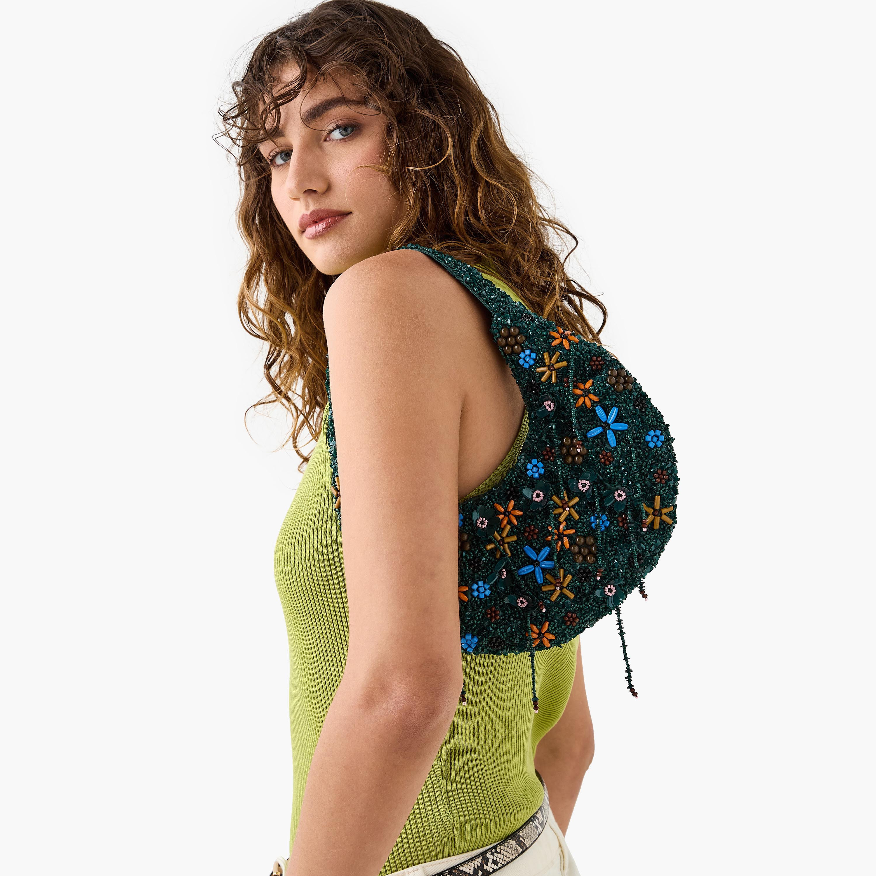 Embellished Shoulder Bag with Zip Closure-women-bagsandwallets-handbags-image-2