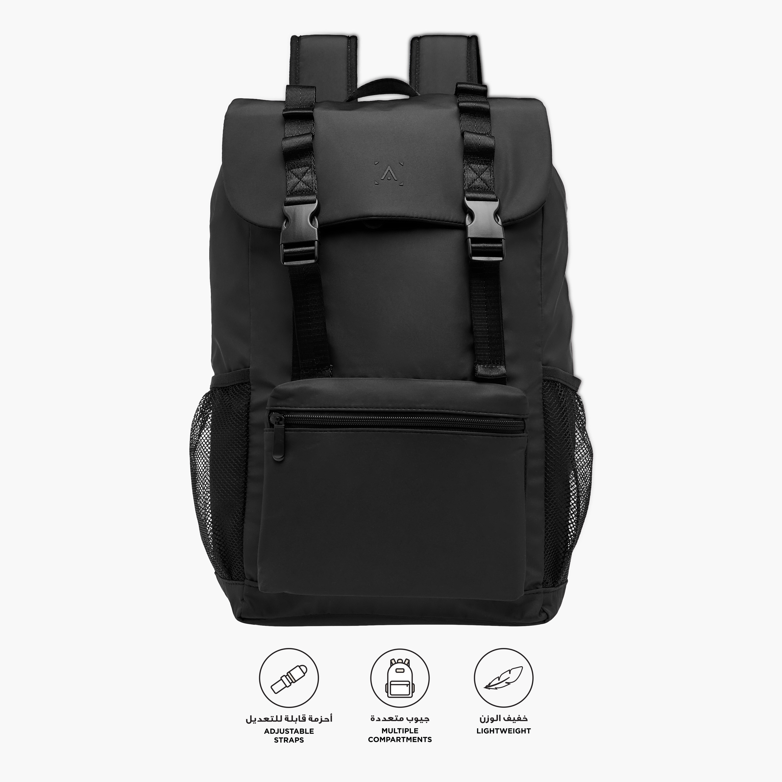 Buckle Closure Backpack with Adjustable Shoulder Straps - 27x16x45 cm-women-bagsandwallets-backpacks-image-3