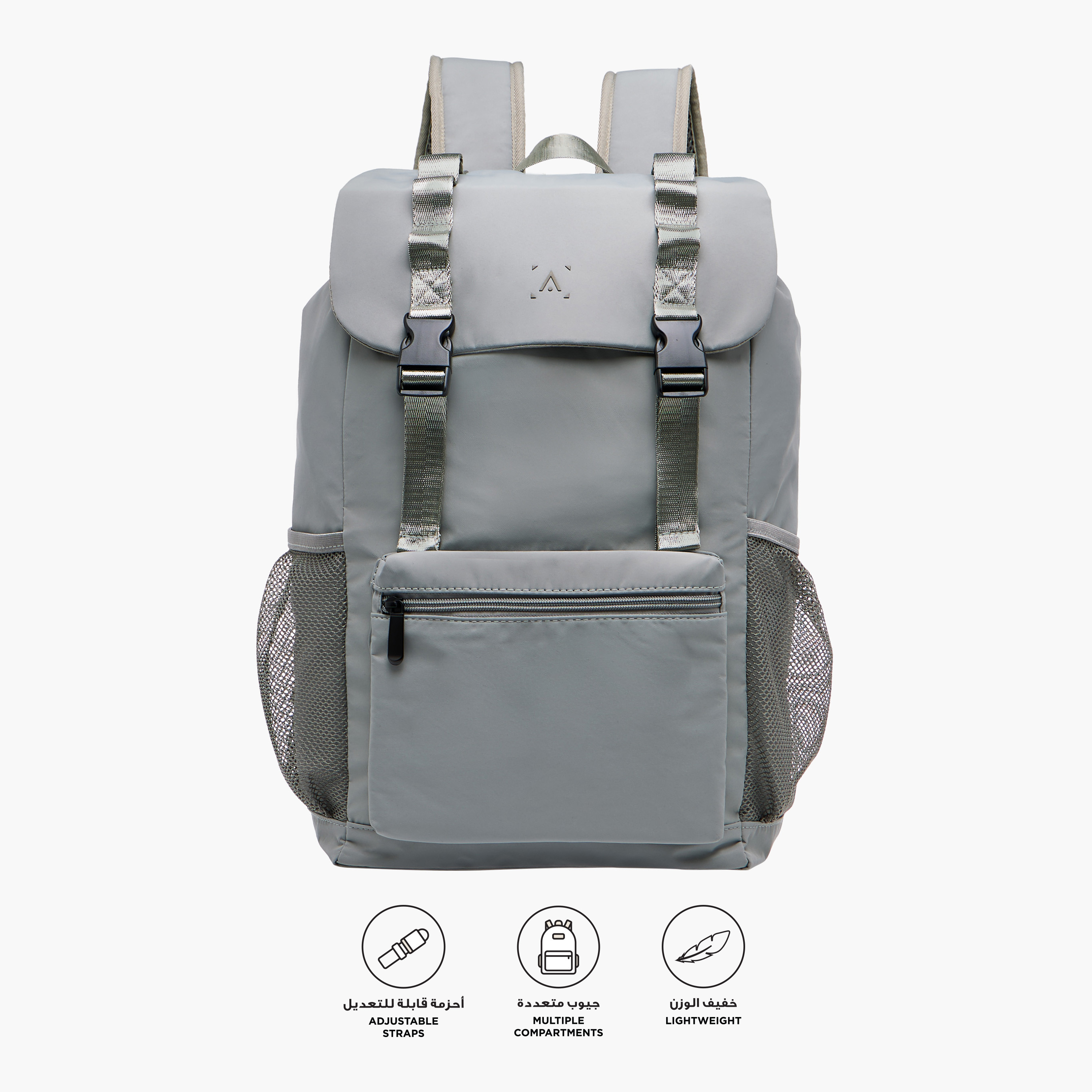 شنطة ظهر بأحزمة كتف قابلة للتعديل وإبزيم إغلاق - 27x16x45 سم-women-bagsandwallets-backpacks-image-3